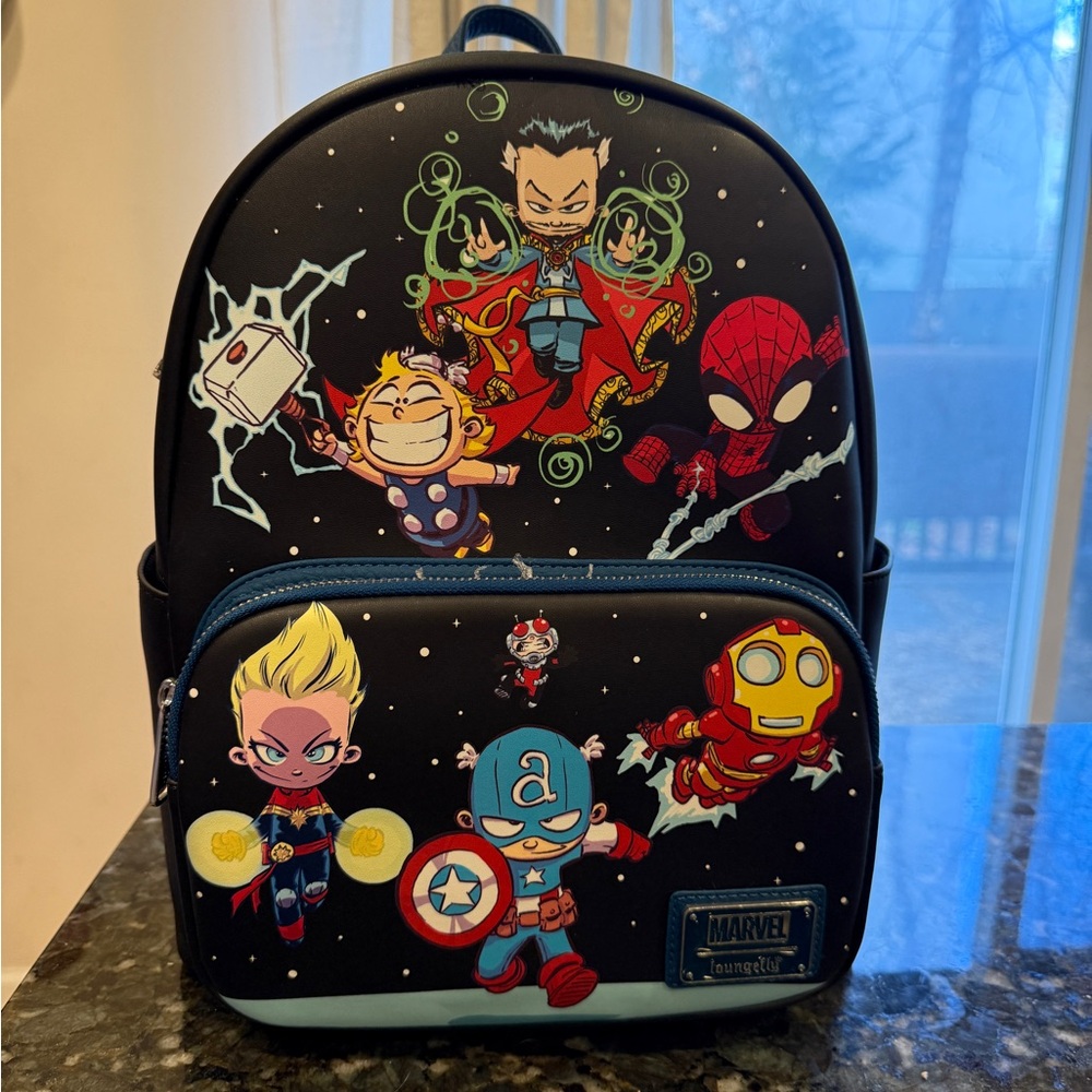 NWT Loungefly Marvel Chibi group superheroes backpack